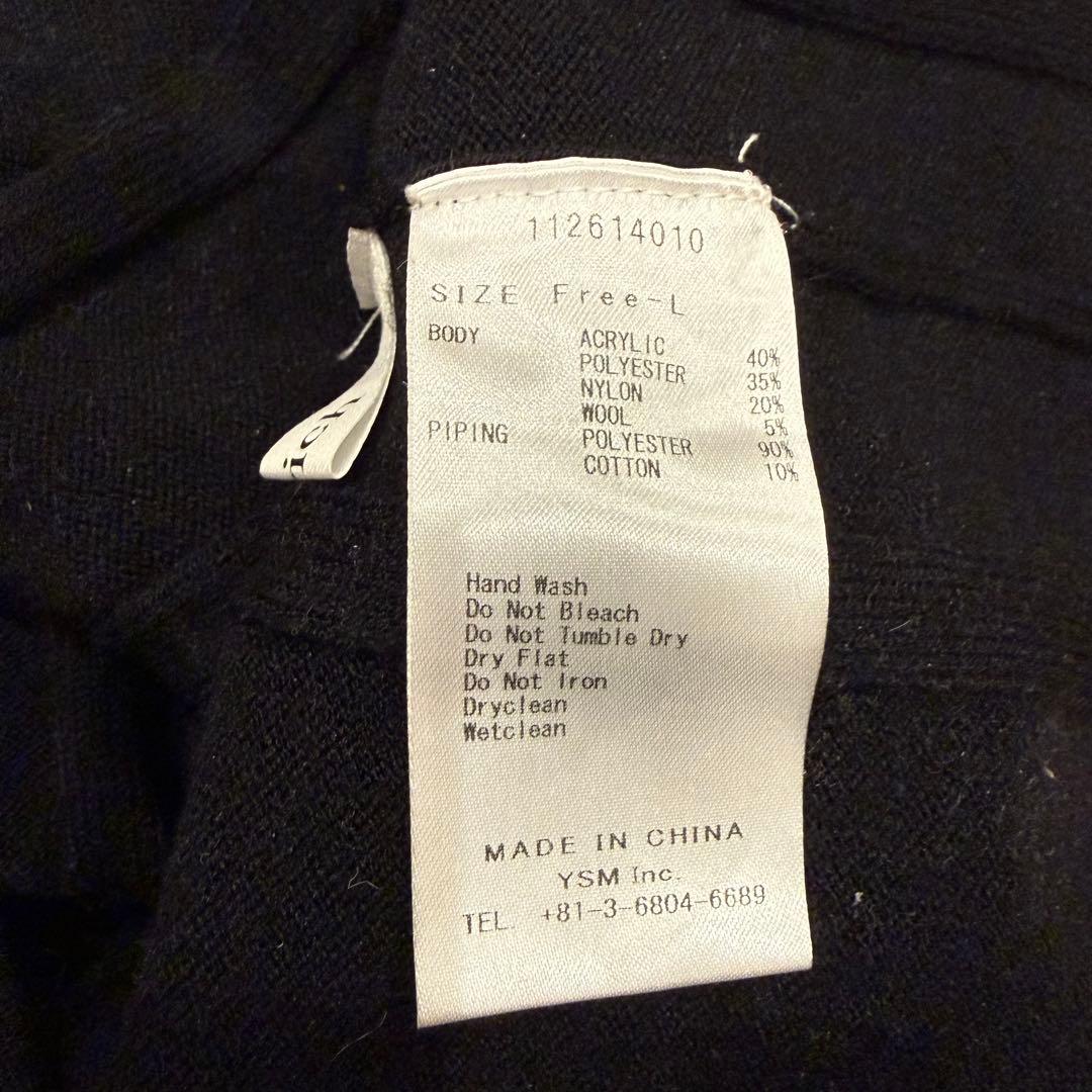 darichネックリボンデザインフレアニットミニワンピース BLK Free-L