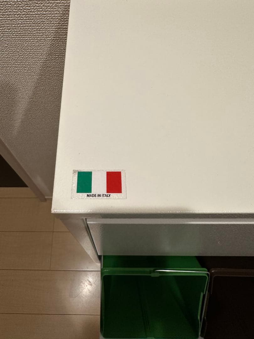 展示品 イタリア製スチールダストボックス 2×2段 ホワイト