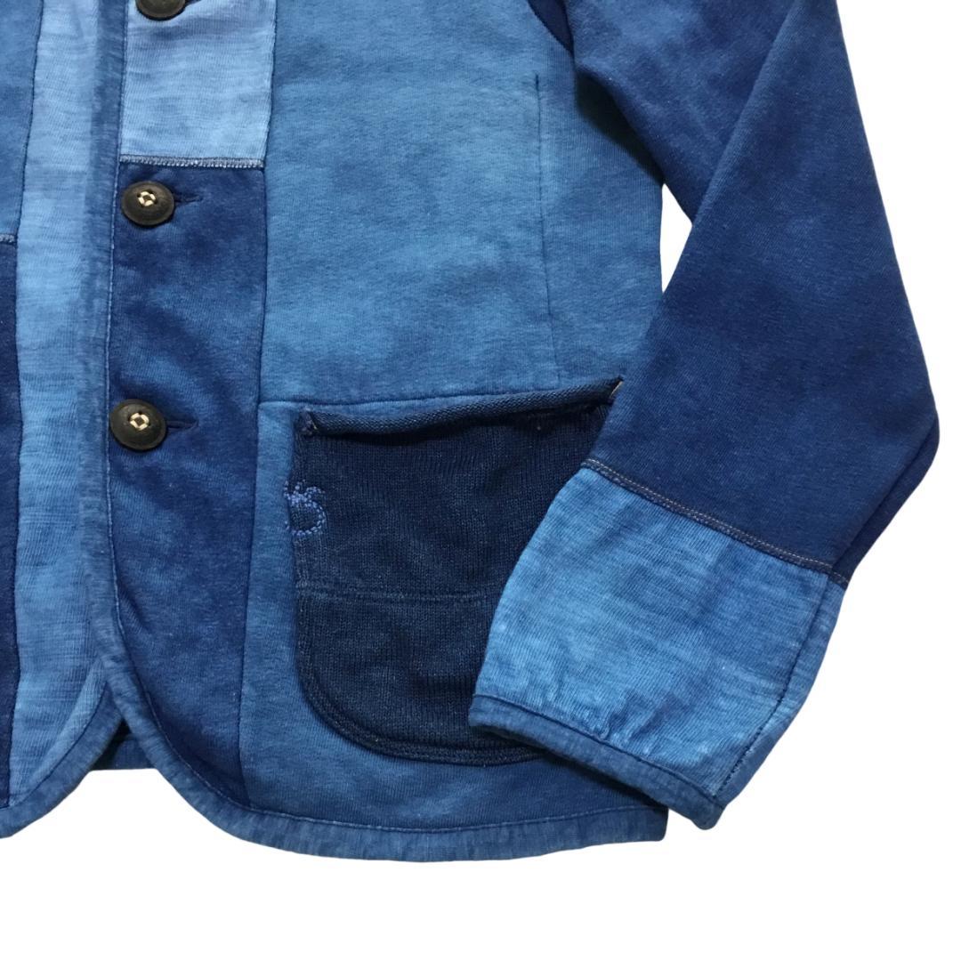 45R 藍職人 いろいろ ムラ染めパッチワーク カバーオール サイズ2