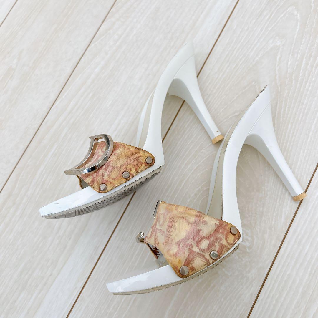 クリスチャンディオール ピンクトロッター ヒールサンダル 38