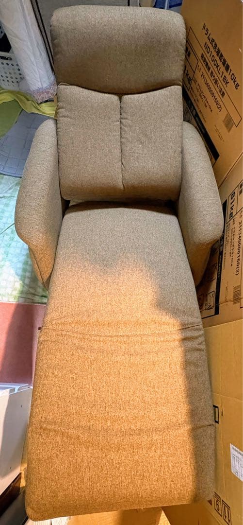 ニトリ 電動リクライニングチェア★ブラウン　布張り　送料無料