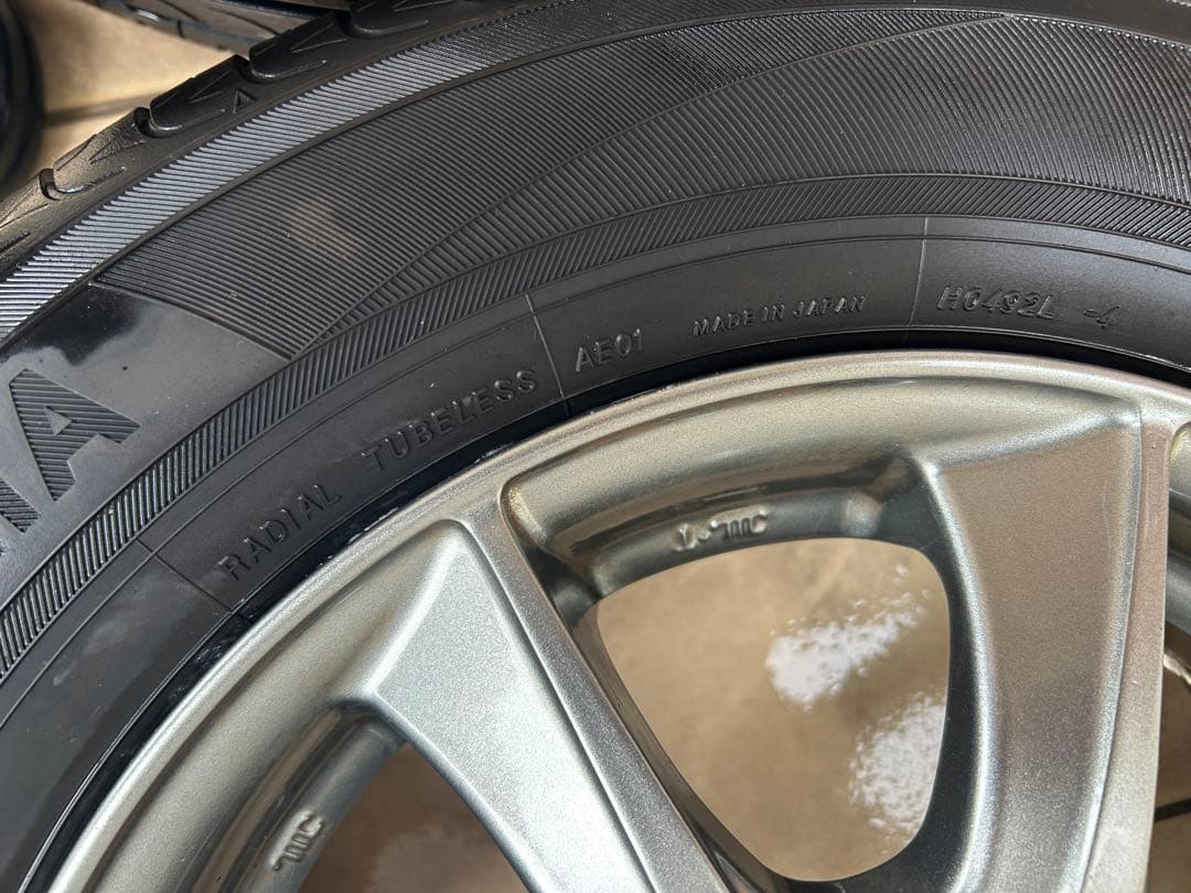 専用品①145/80R13 社外アルミホイール国産バリ山タイヤ4本セット