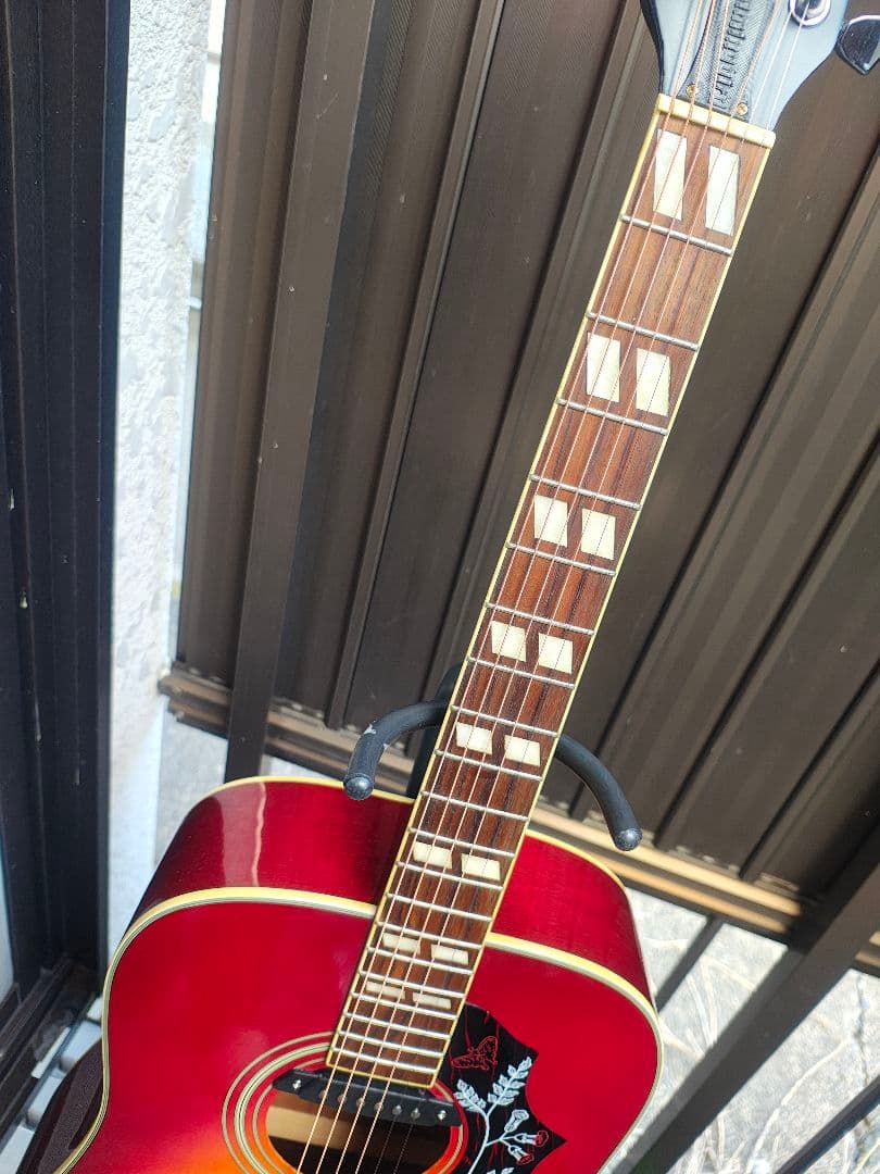 美品 ハミングバード Wピックアップ付エレアコ トップ単板