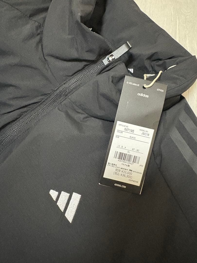 新品XL アディダスゴルフ　撥水 ハイネック フルジップ半袖ダウンジャケット