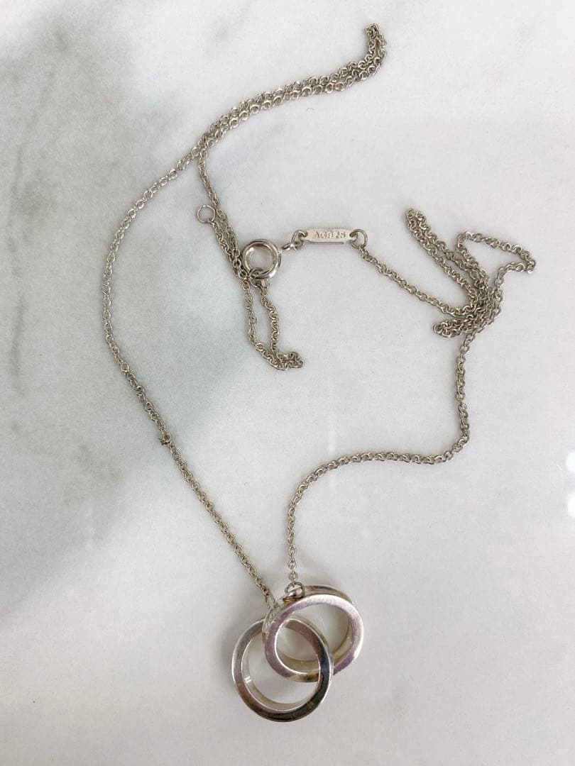 ＊Tiffany&co. 2連リングネックレス　 インターロッキング　1837