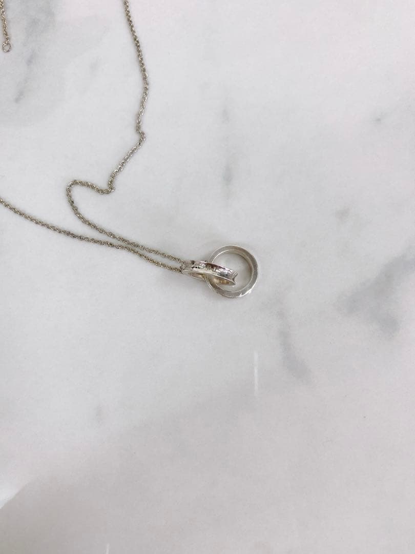 ＊Tiffany&co. 2連リングネックレス　 インターロッキング　1837