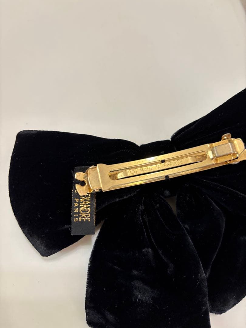 アレクサンドルドゥパリ　黒　ベルベットリボンヘアアクセサリー