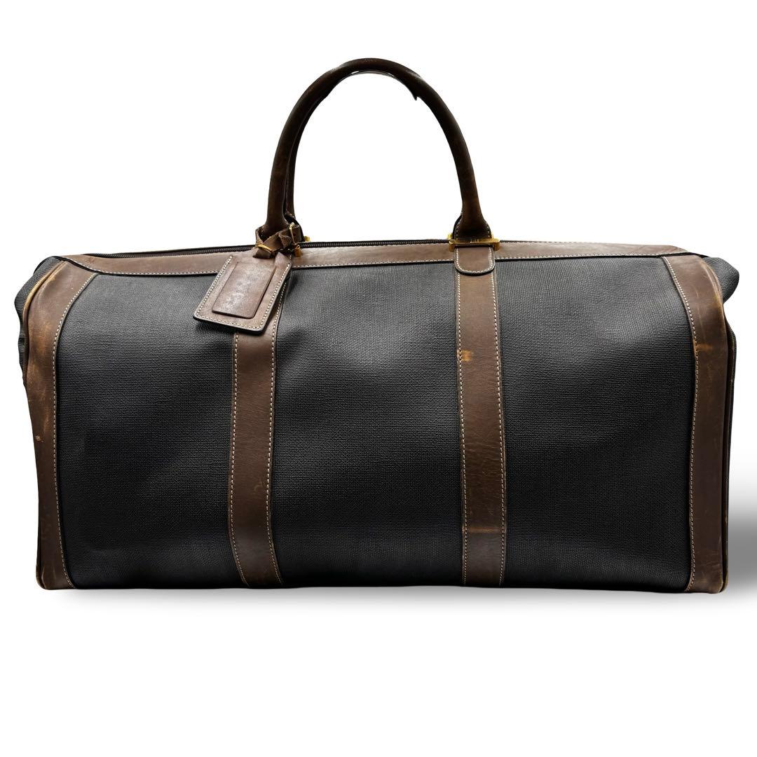 【ヴィンテージ】ダンヒル　ボストンバッグ　トラベル　PVCレザー　グレー　大容量