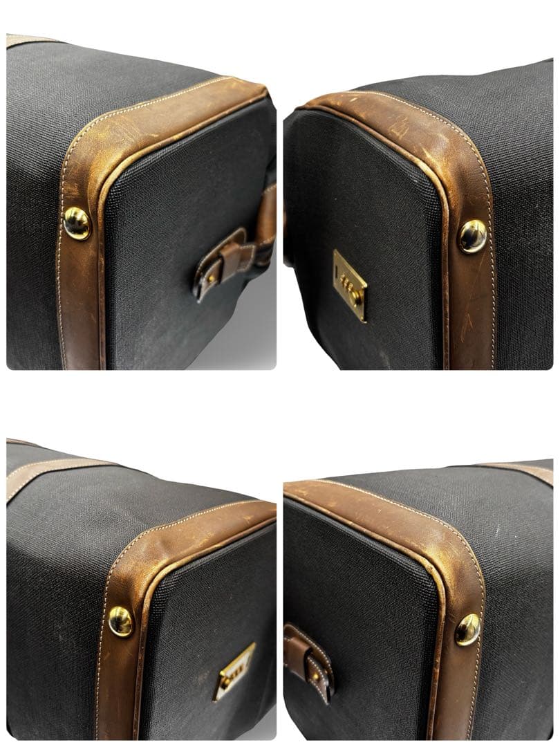 【ヴィンテージ】ダンヒル　ボストンバッグ　トラベル　PVCレザー　グレー　大容量