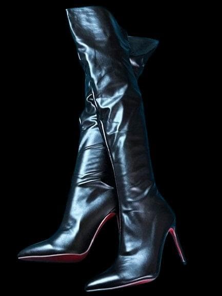 ニーハイ 超ロングブーツ 81cm 柔らかスムースレザー 26.5cm 尖り