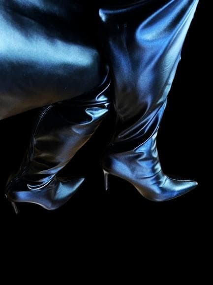 ニーハイ 超ロングブーツ 81cm 柔らかスムースレザー 26.5cm 尖り