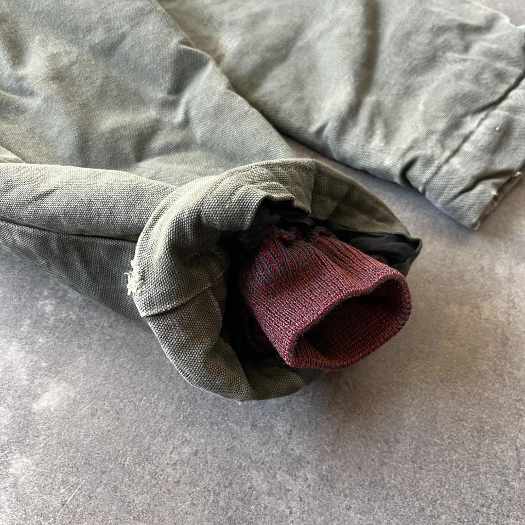 80s WORK HORSE ダックジャケット キルティング 緑 XL A677