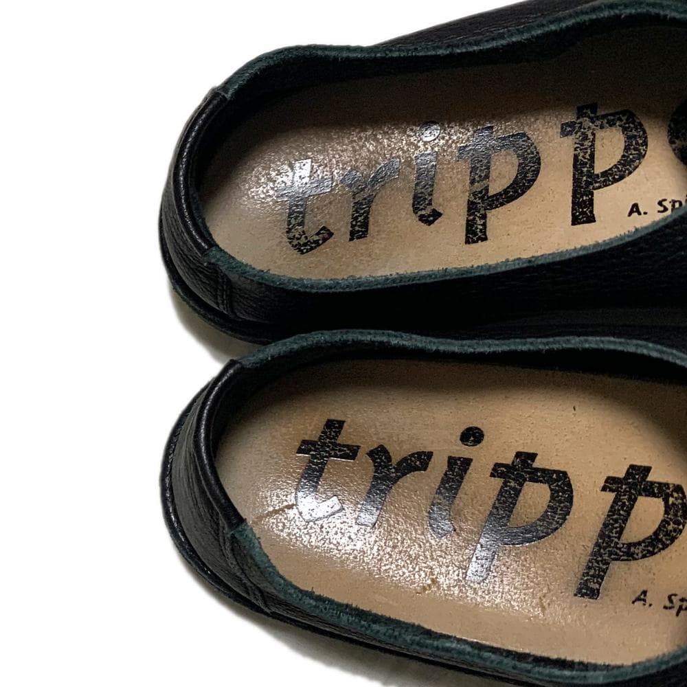 トリッペン Tornado レザー リボン レースアップ シューズ 36 黒