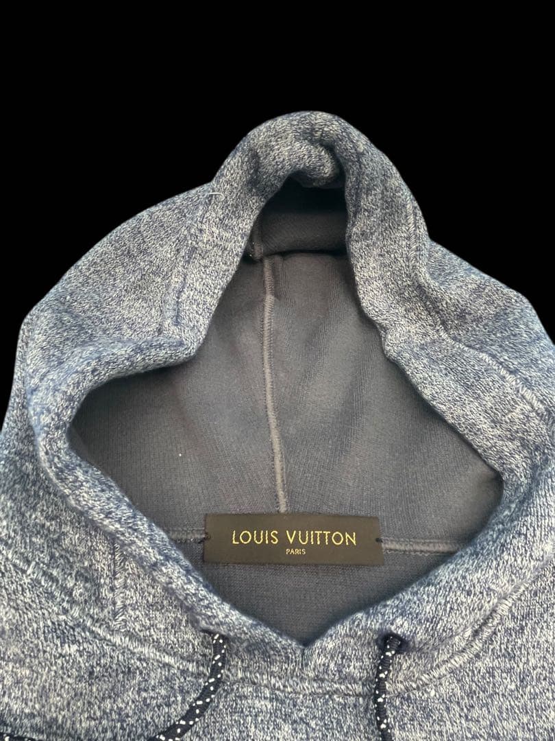 本物古着LVルイ・ヴィトンレディースエンブロイダリーパーカーLグレー