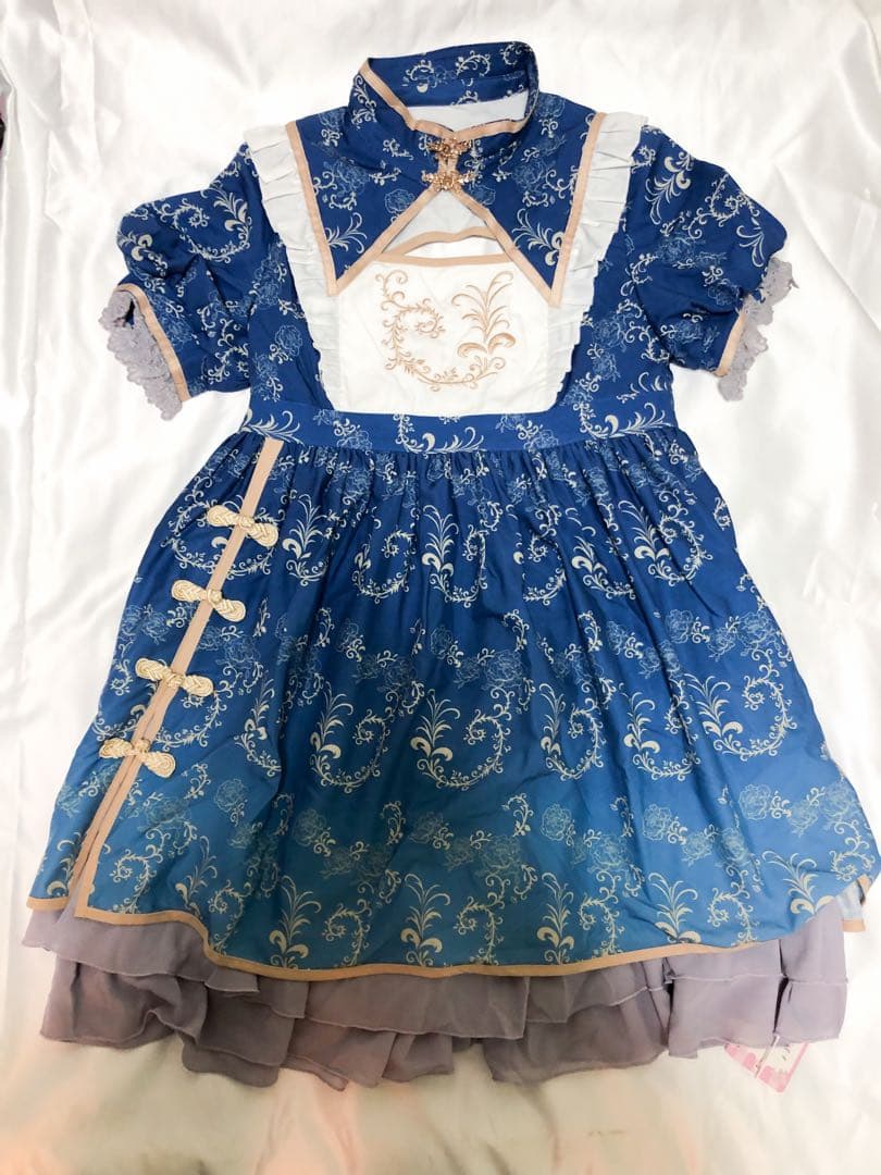 【6点SET】新品 to Alice パンダチャイナメイドワンピース ブルー