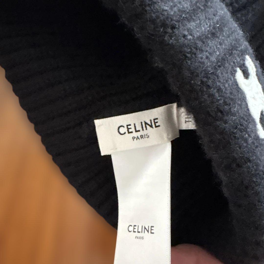 CELINE ニット帽ブラック