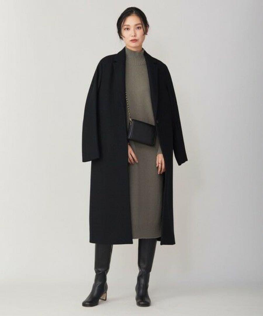 完売　ICB S ソフトカシミヤミックス ハイネックワンピース　¥30,910