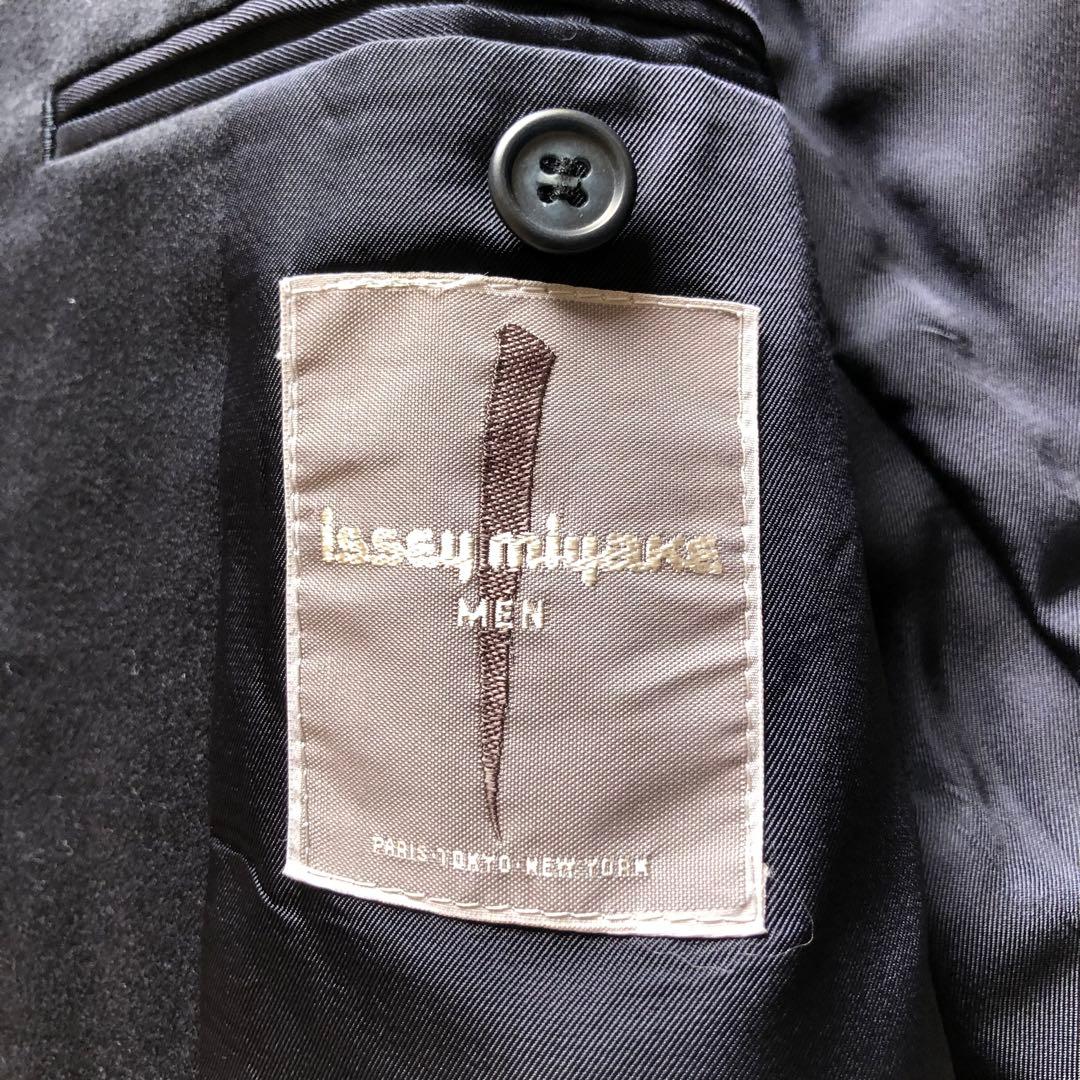 ★希少レア★イッセイミヤケ テーラードジャケット 筆タグ ネイビー ヴィンテージ