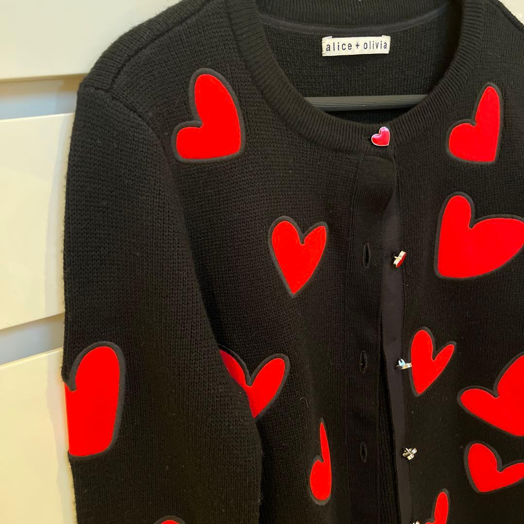 a I ice O I i v i a ブラックハートカーディガン　高級　美品