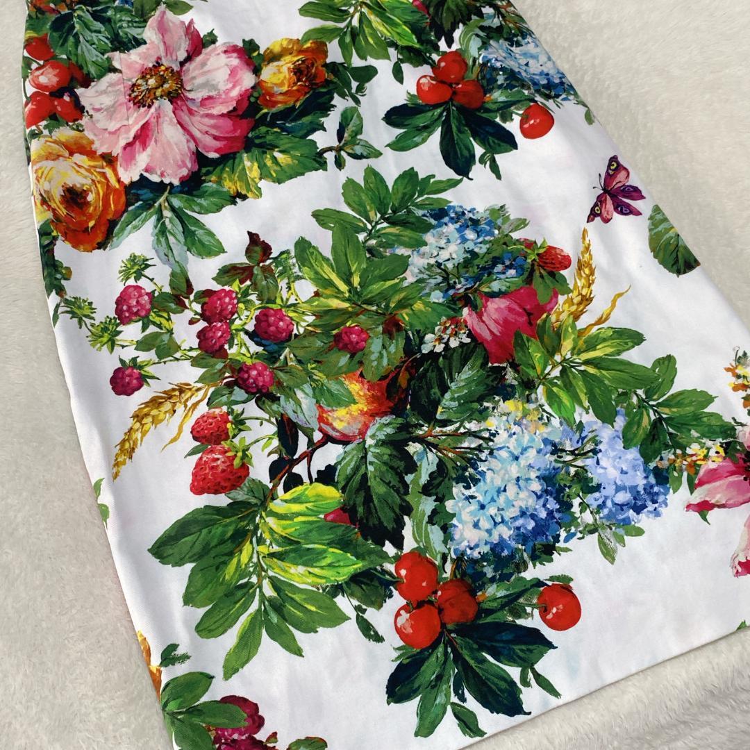 DE0021【ドルチェアンドガッバーナ】ワンピース【40】タイト 花柄 訳アリ