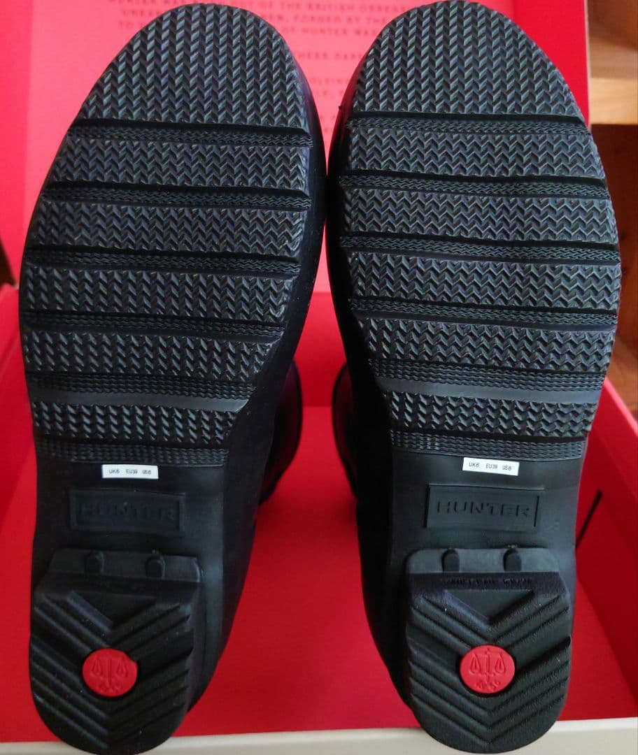 HUNTER レインブーツショート ブラック 39 24.5〜25cm