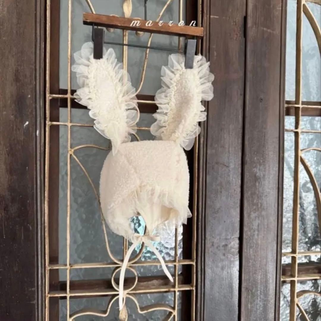 marron ロンパース ボンネット