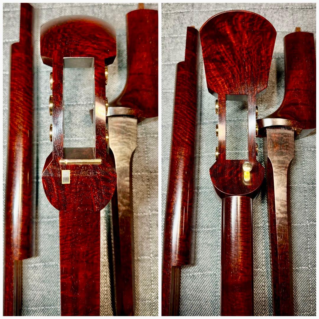 【虎・瘤杢】最高峰 津軽三味線 金細 子持綾杉 極上美品 超希少複雑混合杢 太棹