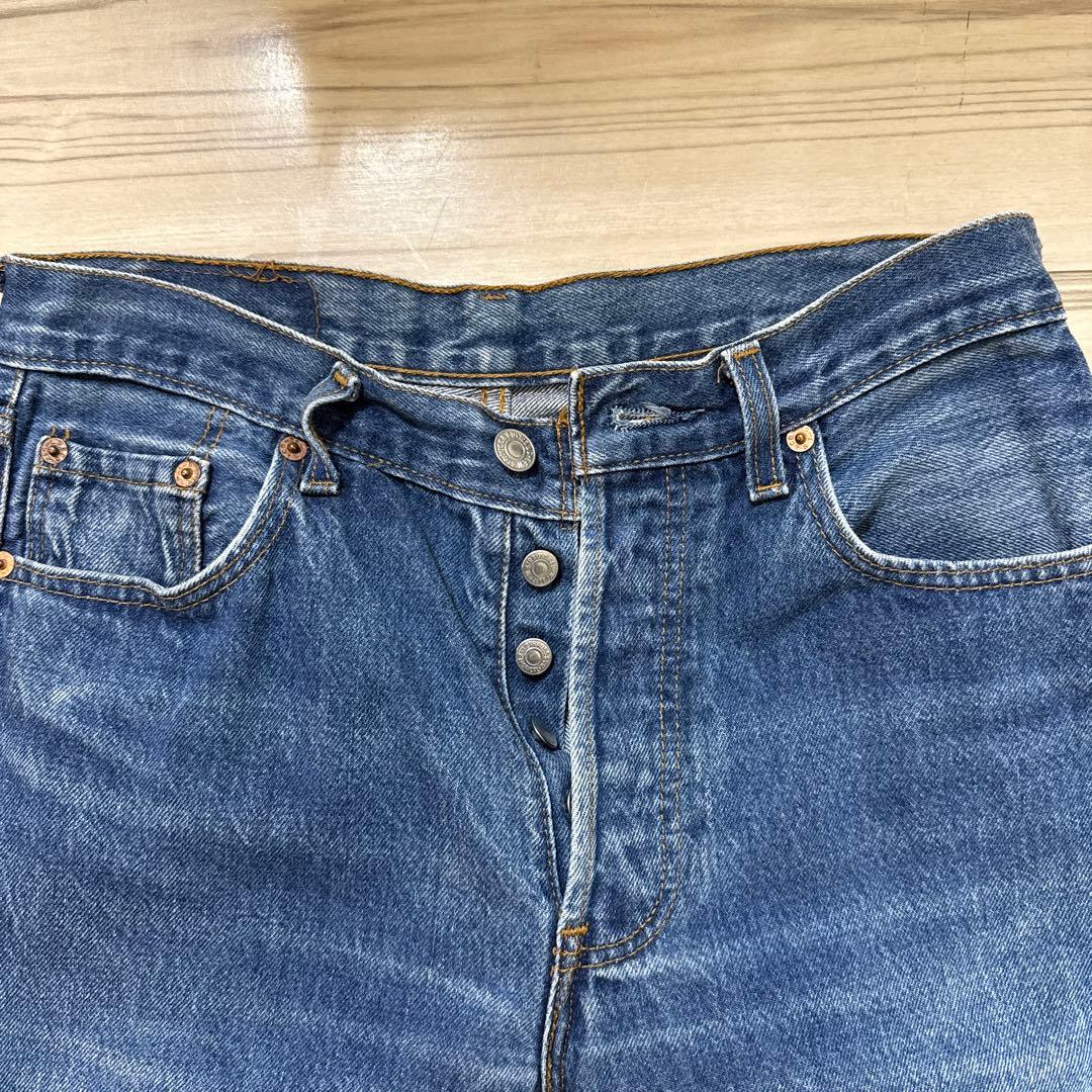 90s UK製Levi's インディゴ ストレートデニム