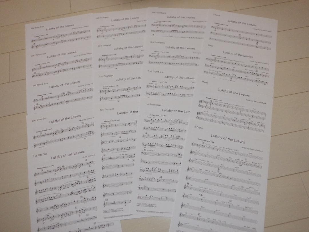 ビッグバンド楽譜「Lullaby of the Leaves」（絶版）