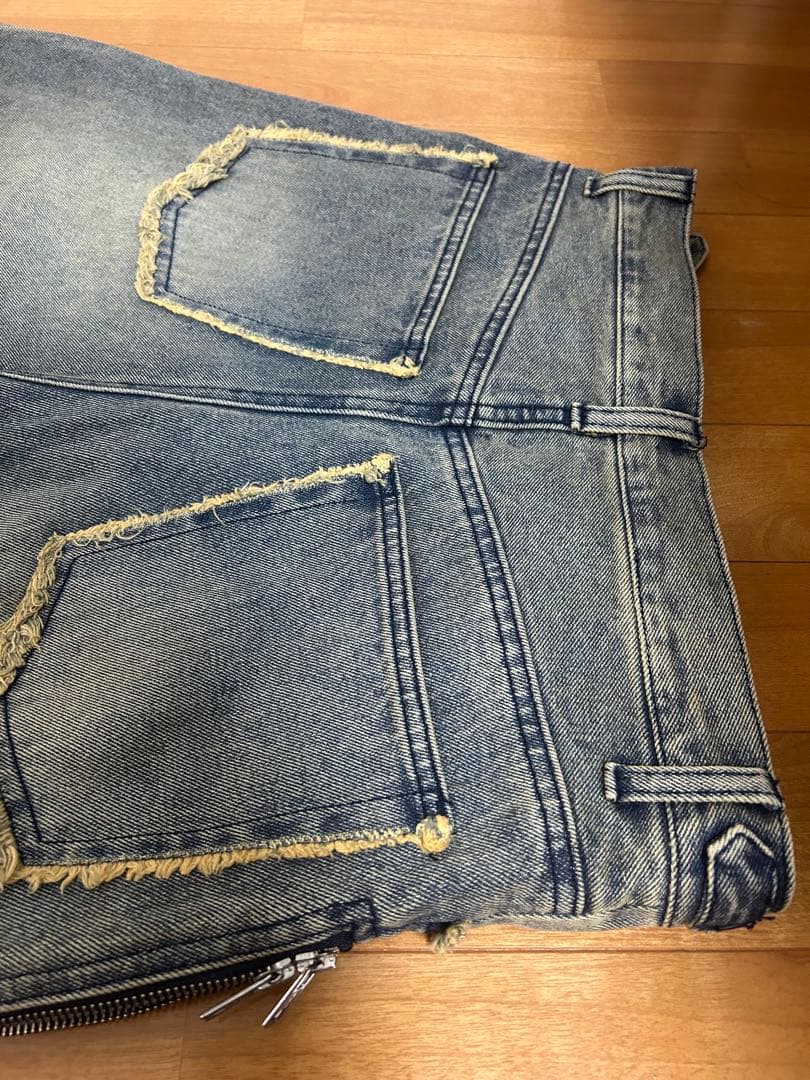 GRANCY グランシー ジップデザイン バギー デニムパンツ M ブルー