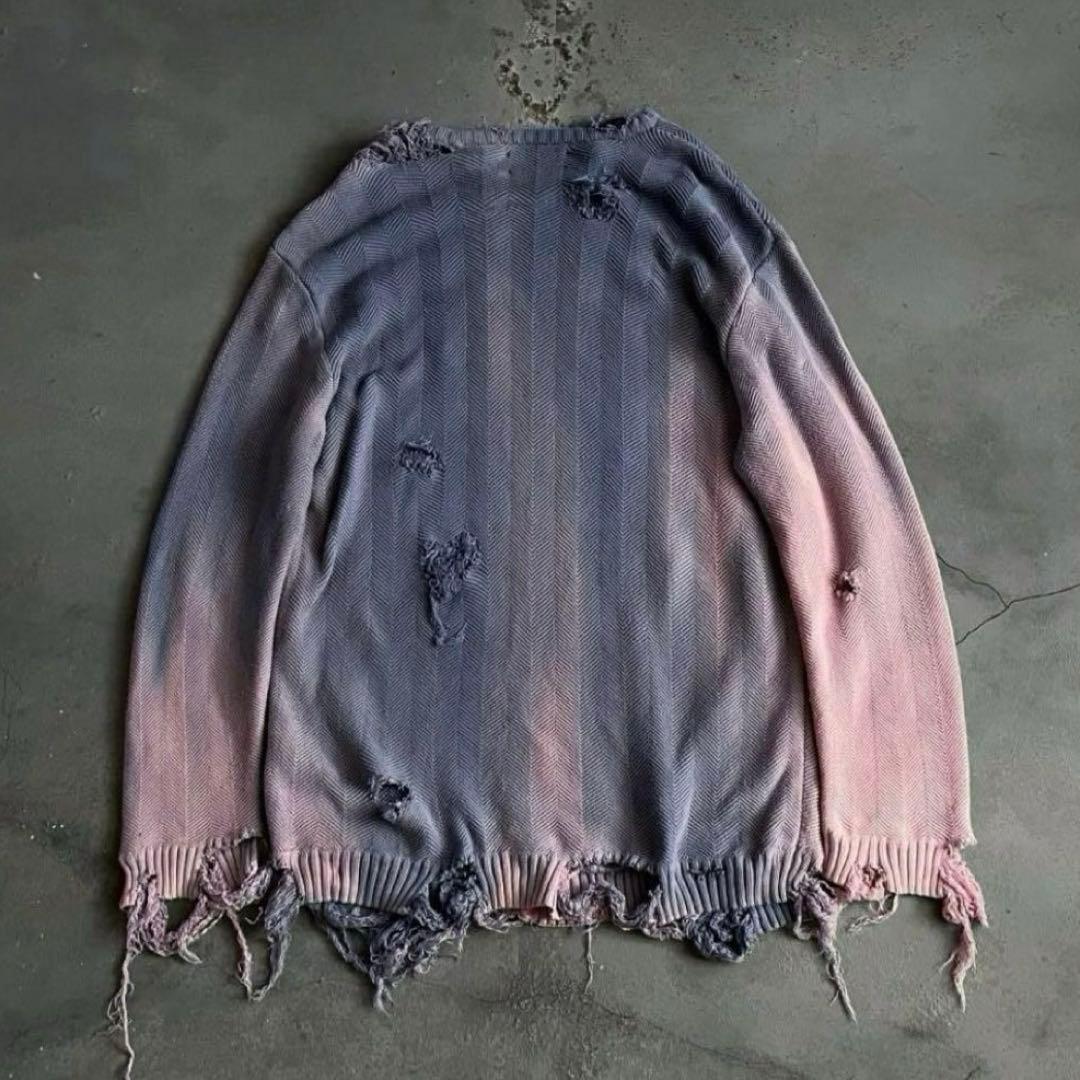 90's “chaps “ゆるダボ”フェード“broken boro knit