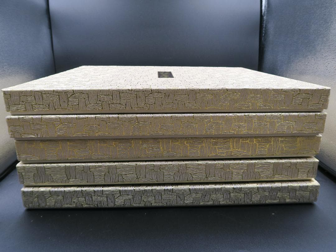 【輪島塗】半月膳 金彩霞文様 十三寸 天然木 五客 共箱 卓上膳 半月盆 会席膳