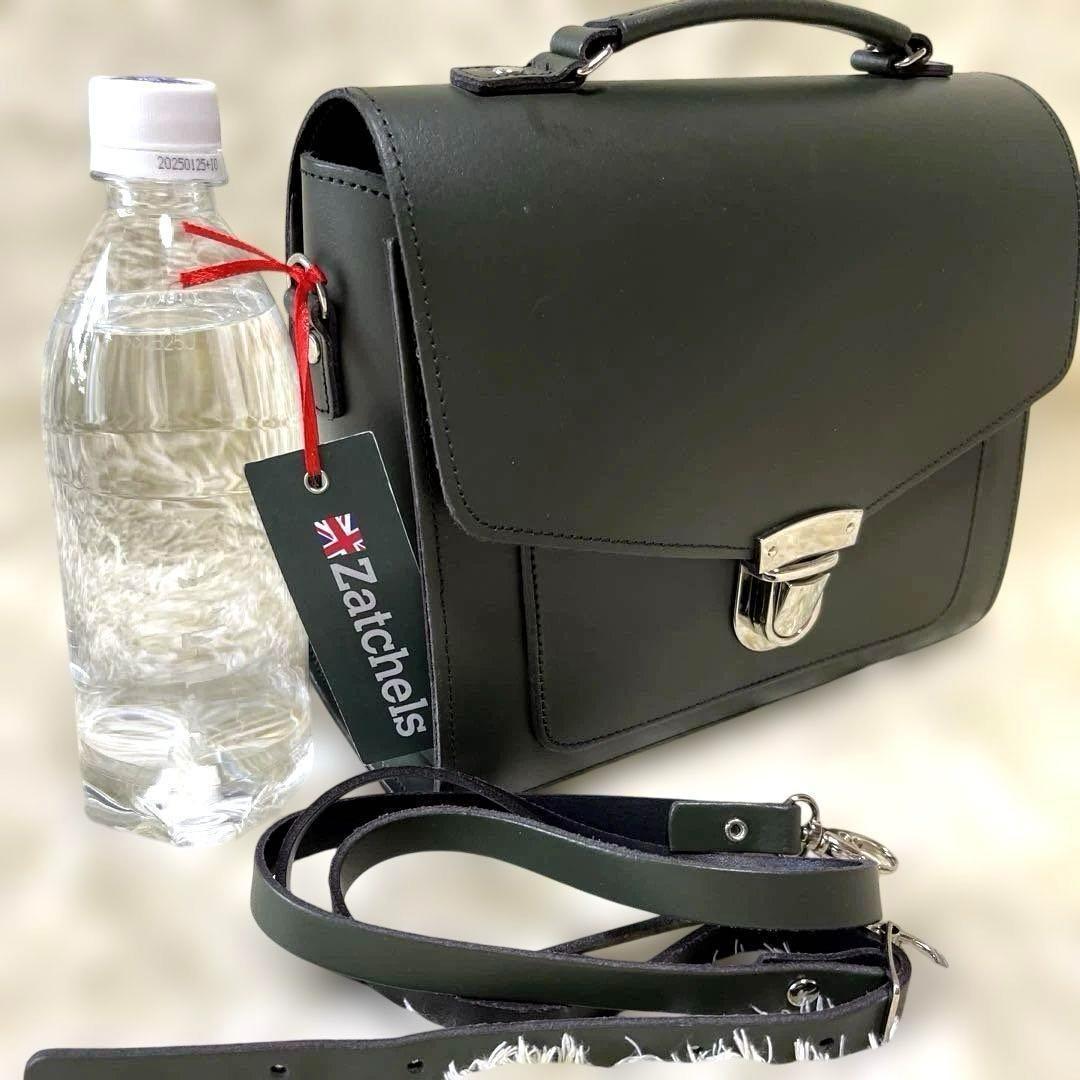 ザッチェルズ 2WAYショルダーハンドバック　英国製レザー　シュガーキューブ