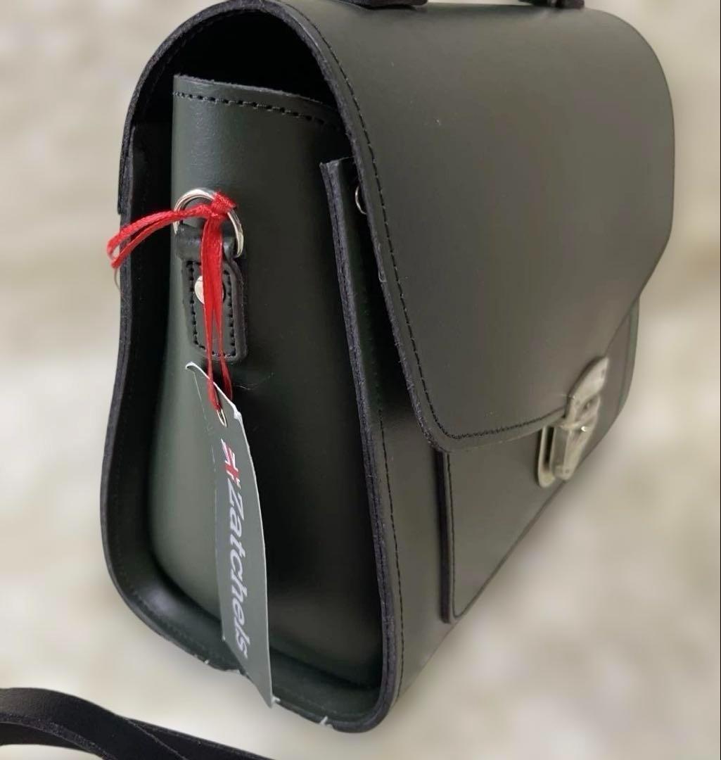 ザッチェルズ 2WAYショルダーハンドバック　英国製レザー　シュガーキューブ