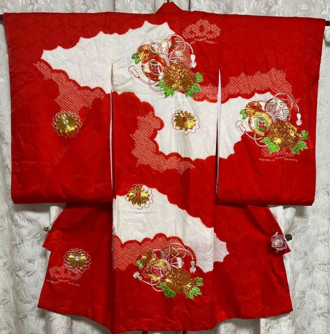 おまとめ2点　 正絹　昭和レトロ　アンティーク　お宮参り　女の子