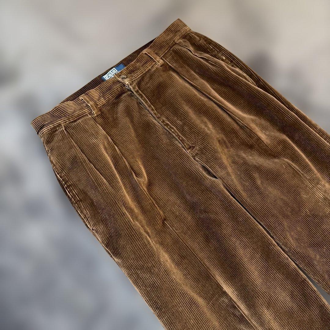 美品！90s ラルフローレン 太畝 コーデュロイパンツ アンドリュー　ブラウン