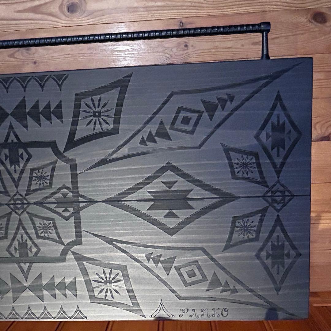 No.547 アイアンローテーブル オルテガテーブル　ネイティブ柄