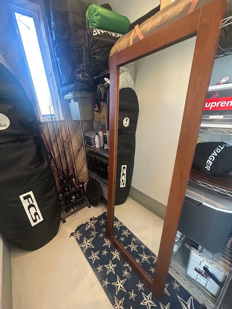 スタンドミラー　大型　姿見 北欧アンティーク　アンティーク調　木製フレーム