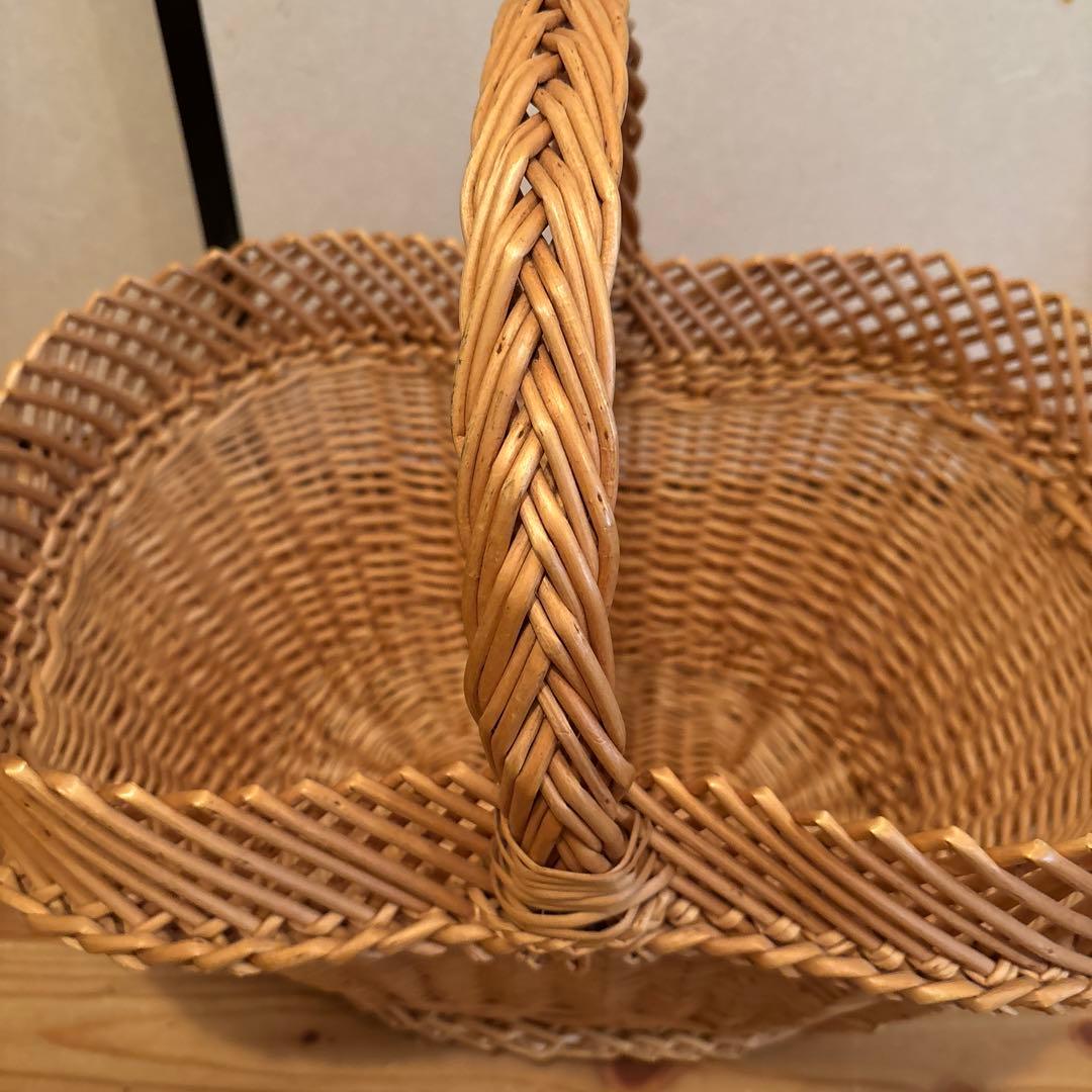 キャトル・セゾン　フランス柳バスケット　パニエ １本手付クロスＳ