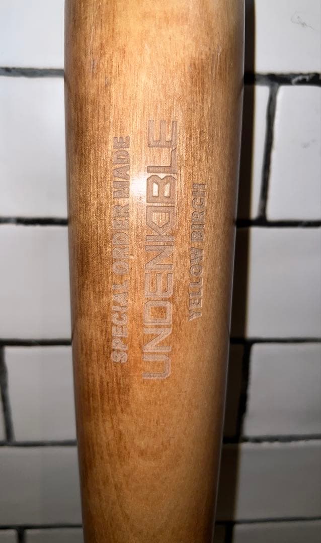 アンダーアーマー限定軟式木製バット794gYY柳田悠岐型イエローバーチ中実仕様