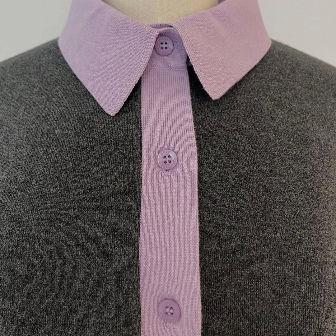 rosy monster バイカラーカーディガン