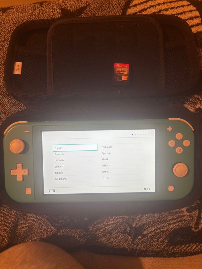 スイッチライト本体　初期化済み　ケース　ドラゴンボールカセット付き　ターコイズ