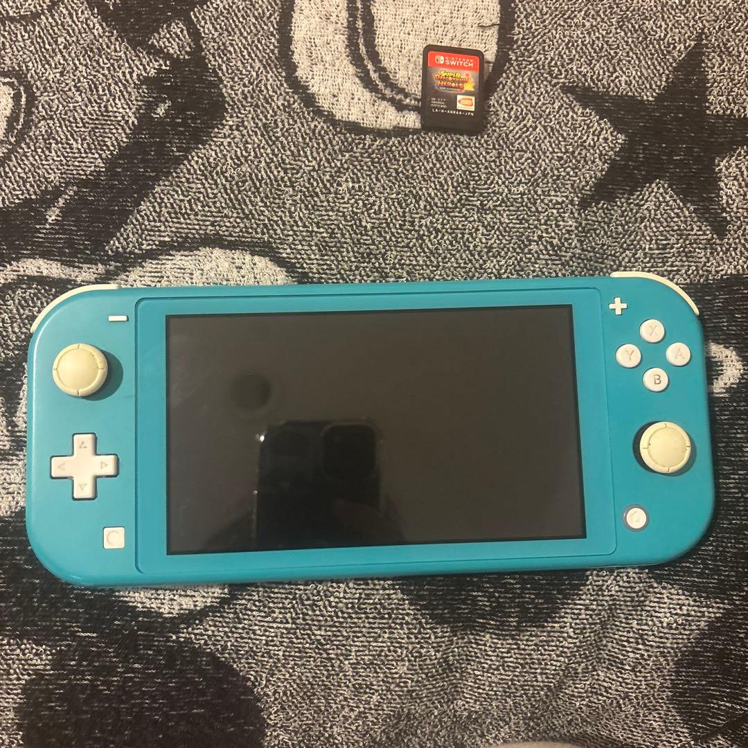 スイッチライト本体　初期化済み　ケース　ドラゴンボールカセット付き　ターコイズ