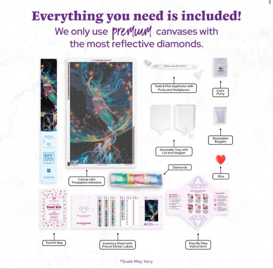 ダイヤモンドアートクラブ ヒトデの人魚　ユウメイアート　スクエア　DAC