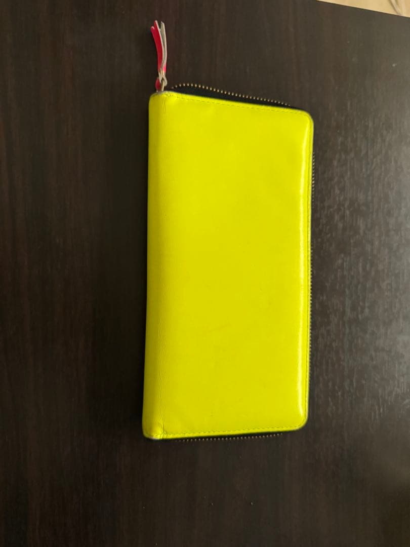 コムデギャルソンポン太蛍光イエロー 長財布 ファスナー付き