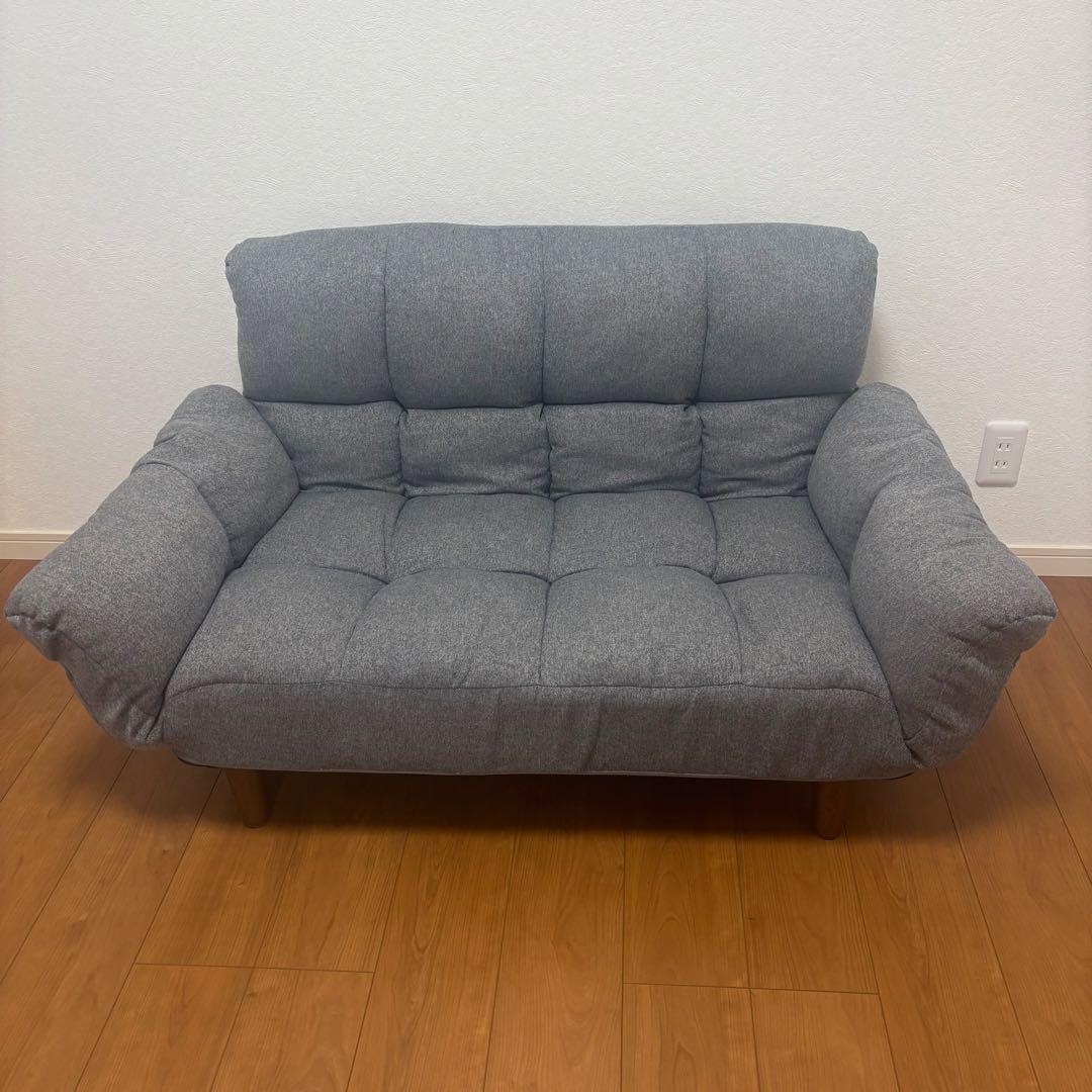 ニトリ　カジュアルソファー　2人がけ　グレー　ポケット付き　新生活　一人暮らし