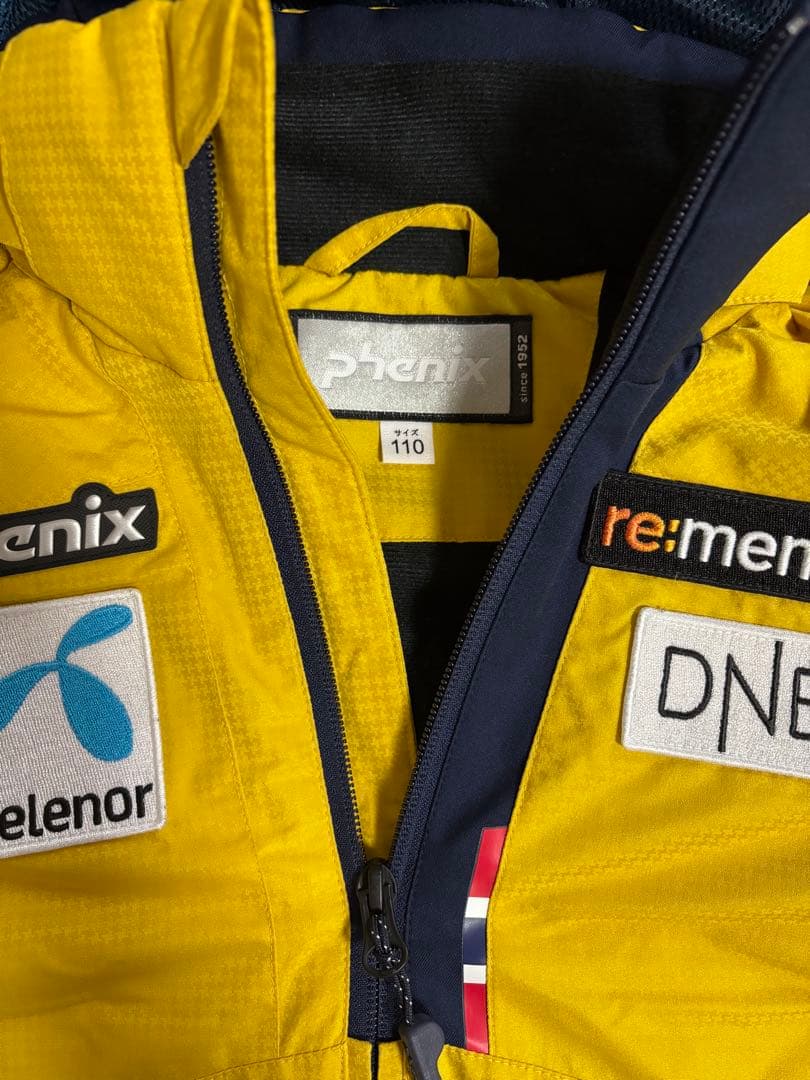 Phenix 子ども用スキーウェア 110ｃｍ　イエロー/ネイビー
