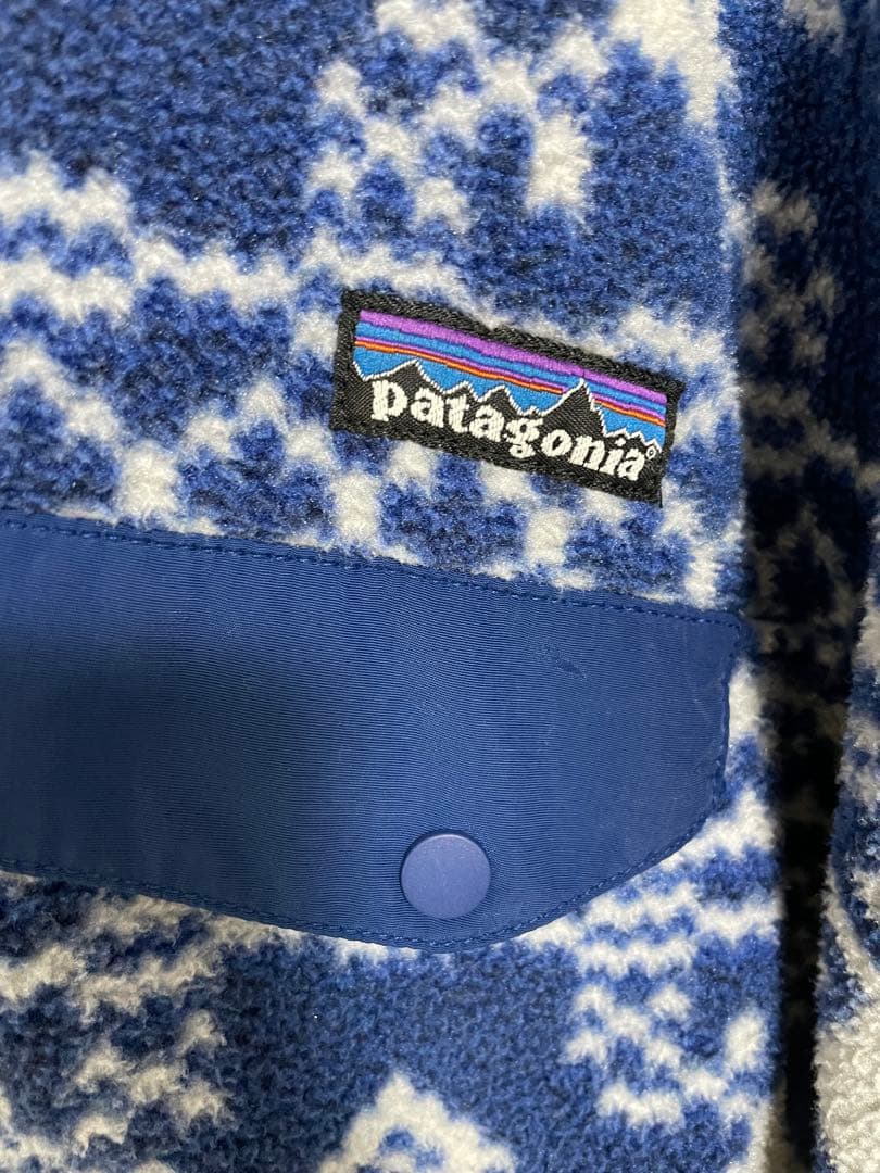 2011年　patagoniaフリース　シンチラスナップT 雪柄　S