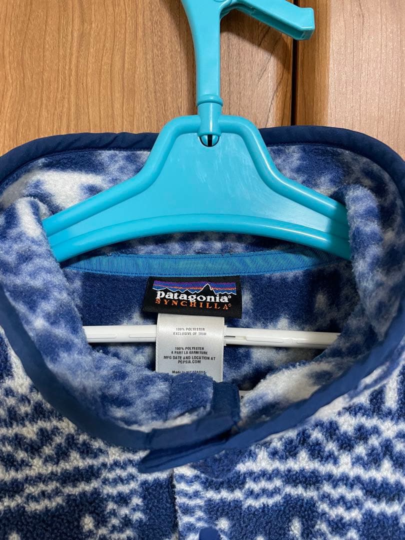 2011年　patagoniaフリース　シンチラスナップT 雪柄　S