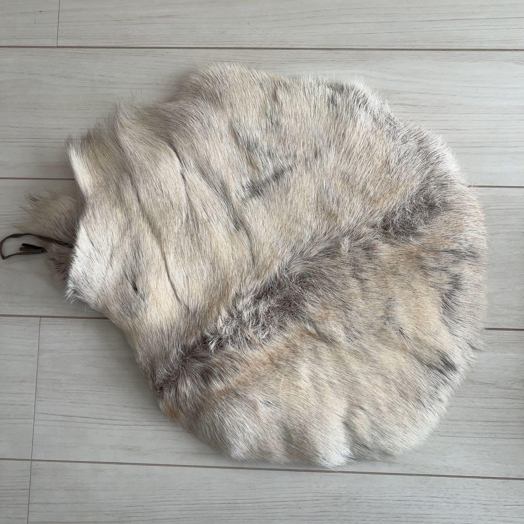 ハナ※トナカイラグ4枚セットリアルファー毛皮座布団ラグシートパッド